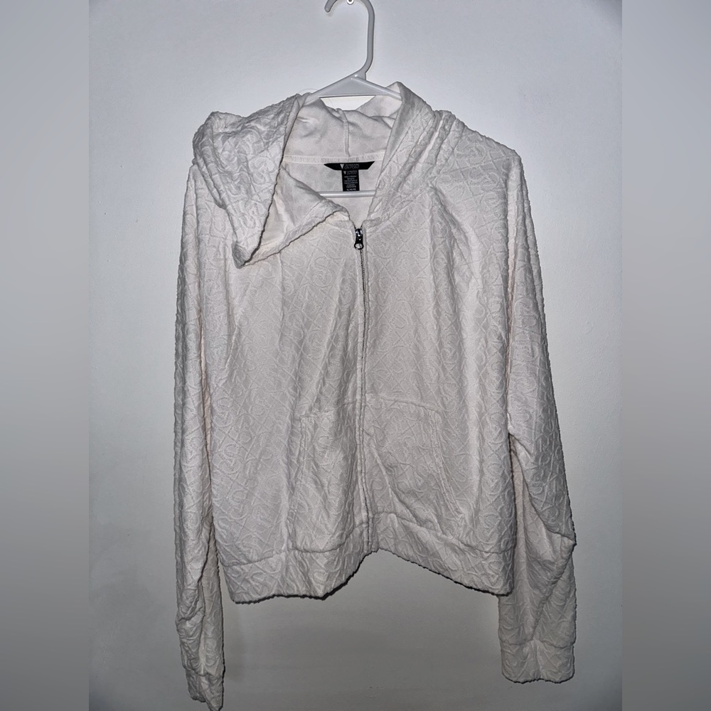 White crop top sweatshirt, Victoria’s Secret, XL